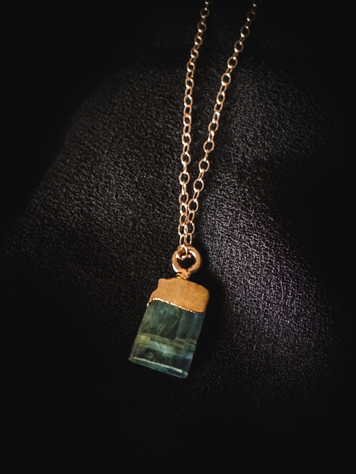 Kyanite and Gold Crystal Necklace