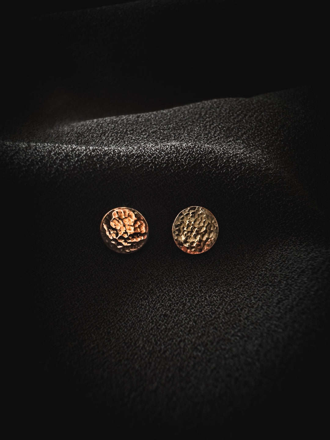 Selene | Hammered Gold Stud Earrings