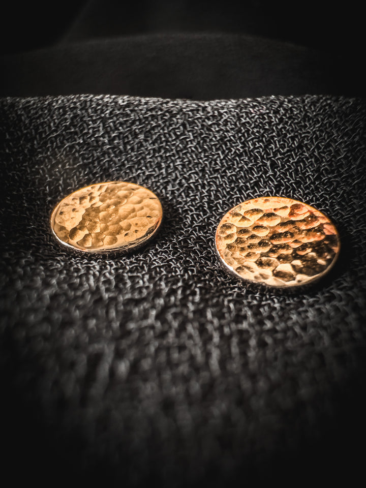 Selene | Hammered Gold Stud Earrings