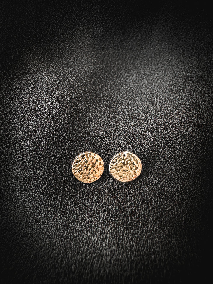 Selene | Hammered Gold Stud Earrings